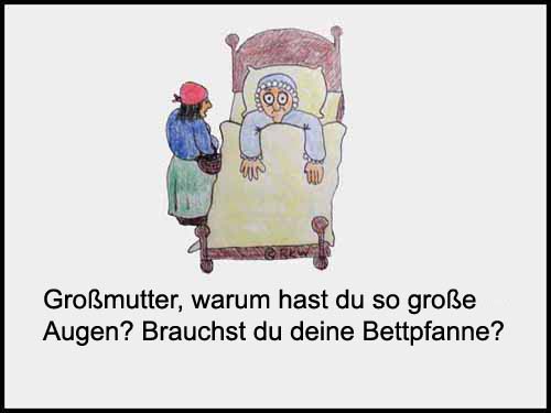 Cartoon: Rotkppchen und die Bettpfanne