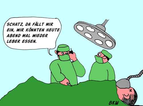 Cartoon Operation und Chirurg