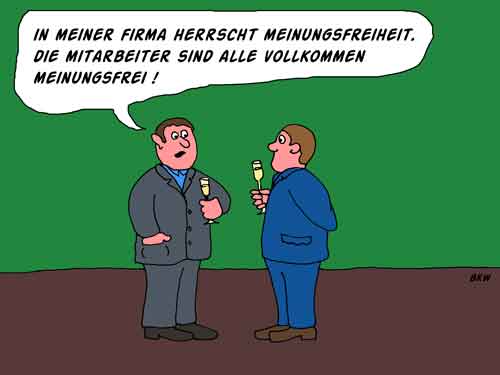 Cartoon Meinungsfreiheit in der Firma