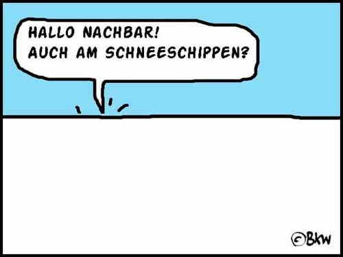 Cartoon: Sschneeschippen im Winter