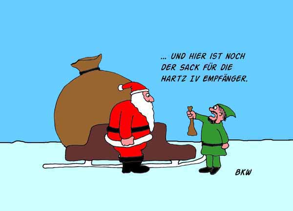 Weihnachtscartoon Hartz iV