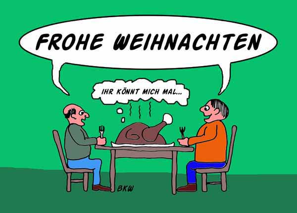 Karikatur Weihnachtsgans